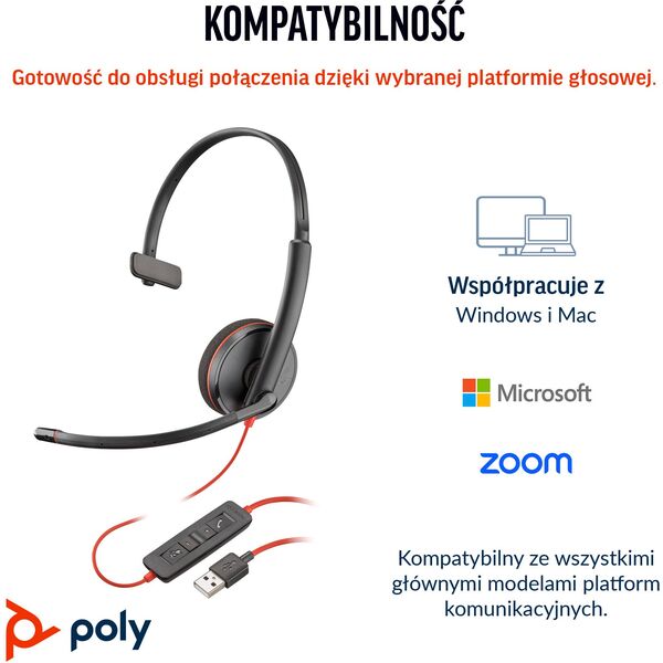 Blackwire 3210 Monaural USB-C