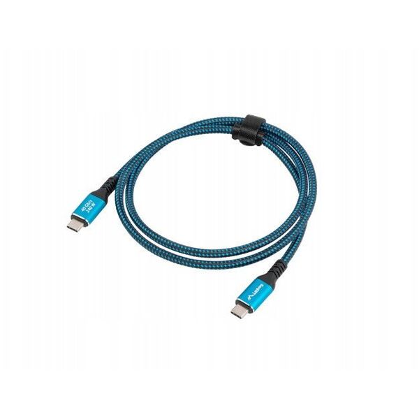 KABEL USB-C M/M USB4 0.5M 240W 8K 60HZ CZARNO-NIEBIESKI LANBERG
