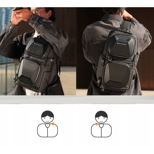 Plecak Fotograficzny Foto 10L Sling Crossbody K&F na Aparat DSLR Kamerę / KF13.176 / Czarny