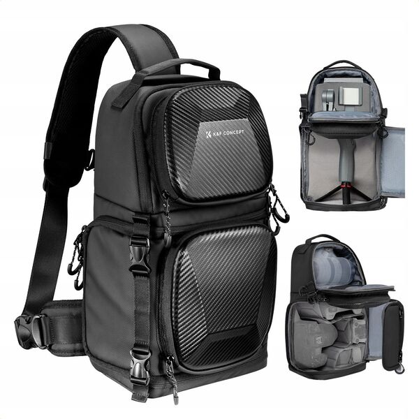 Plecak Fotograficzny Foto 10L Sling Crossbody K&F na Aparat DSLR Kamerę / KF13.176 / Czarny