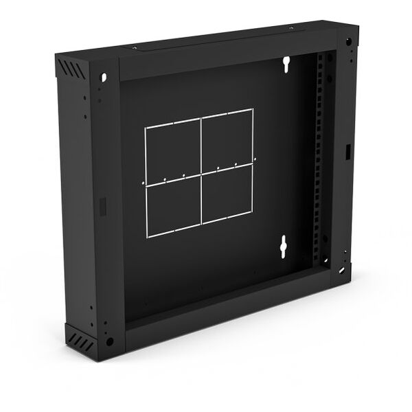 Sekcja tylna 100 mm (zawiasowa / uchylna) do szaf dwusekcyjnych SW-15U-600-450-01-C, kolor czarny ALANTEC