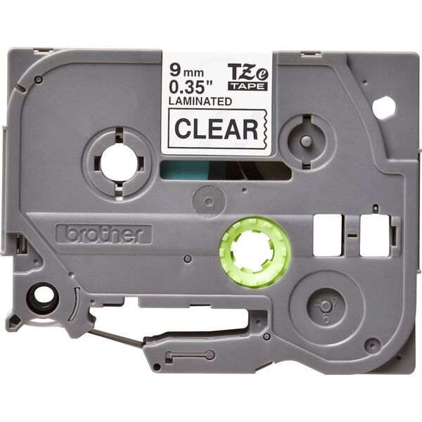 Brother Brother | TZe-121 Laminated Tape | Juodas on Clear | TZe | 8 m | 9 cm