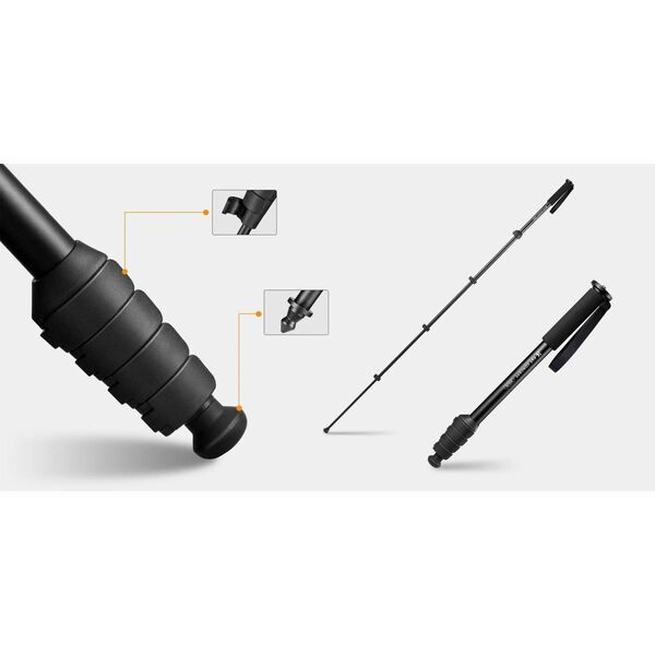 Monopod 2w1 Na Aparat Dslr Kamerę 1/4"" 10kg 160cm 2w1 Kijek Nordic Walking / Kf09.138 / Ms16