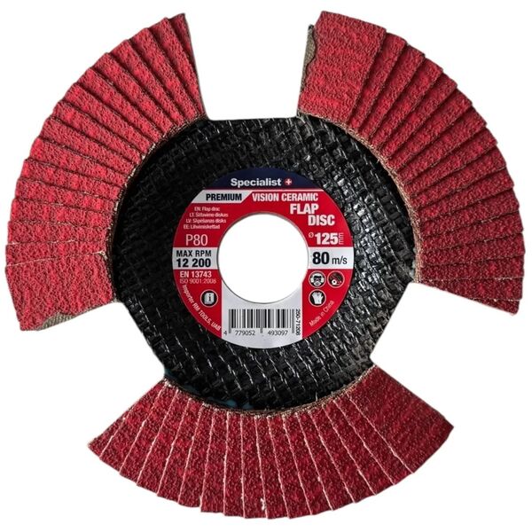 Flap disc 125 mm, P80, Vision Ceramic PREMIUM, SPECIALIST+