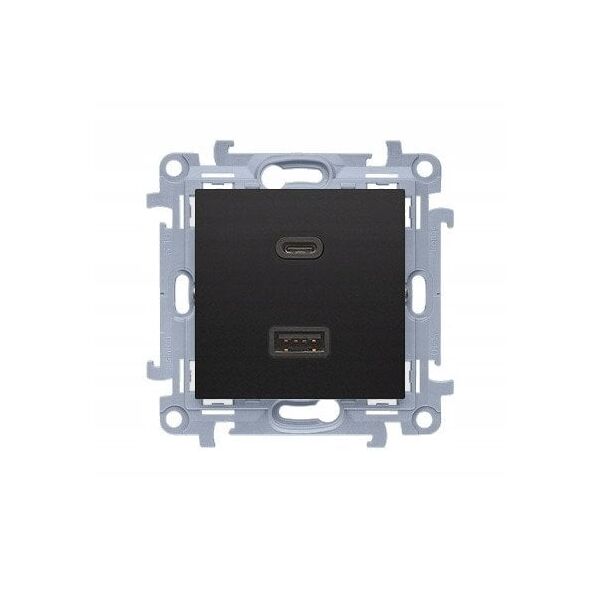 CEC2CAQ.01/49 Simon 10 Ładowarka USB C+A (moduł), 30 W, 230V czarny CEC2CAQ.01/49
