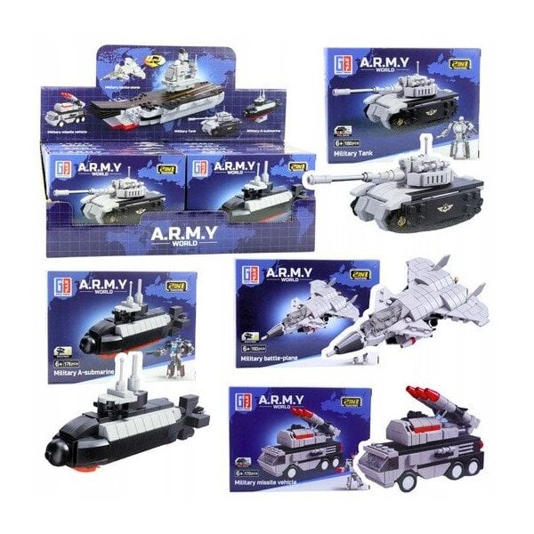 Klocki Konstrukcyjne Armia Wojsko Militarne Środki Transportu Robot 2w1