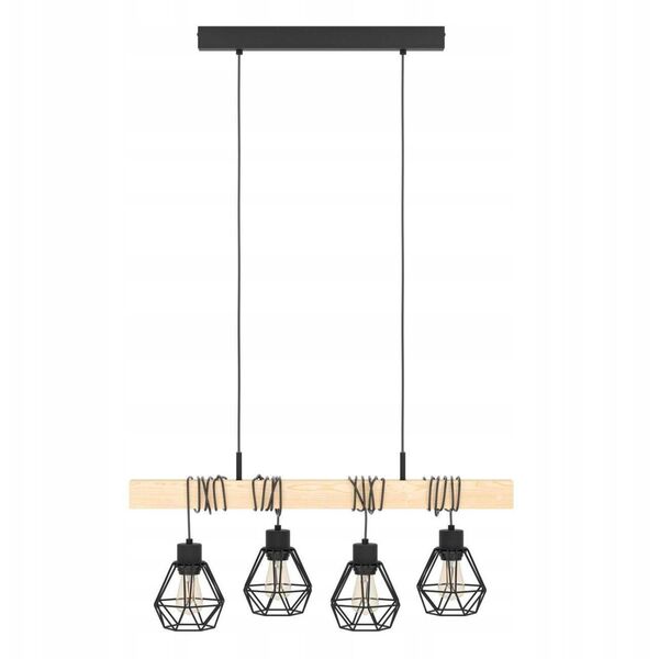 Wall lamp EGLO MARYWELL, E27, 1x40W, black/brown, 8.7x32.4x30