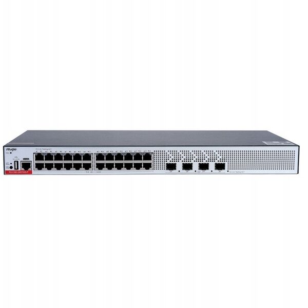Ruijie RG-CS83-24GT4XS-P| Switch zarządzalny, 28 portów, 24xGE, 24xPoE+, 370W, 4x10GE SFP+, 1xConsole, L3, Cloud