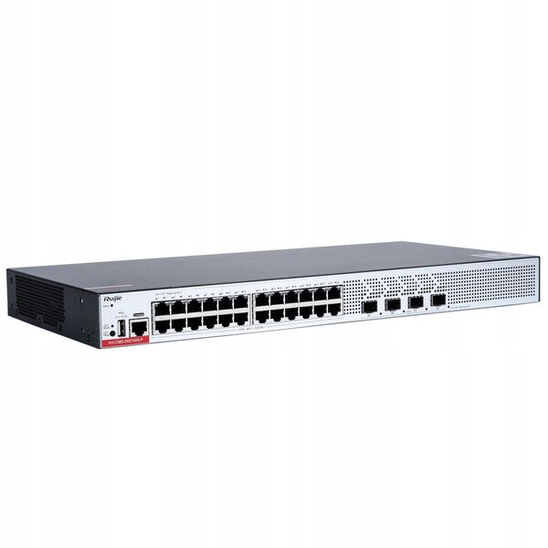 Ruijie RG-CS83-24GT4XS-P| Switch zarządzalny, 28 portów, 24xGE, 24xPoE+, 370W, 4x10GE SFP+, 1xConsole, L3, Cloud