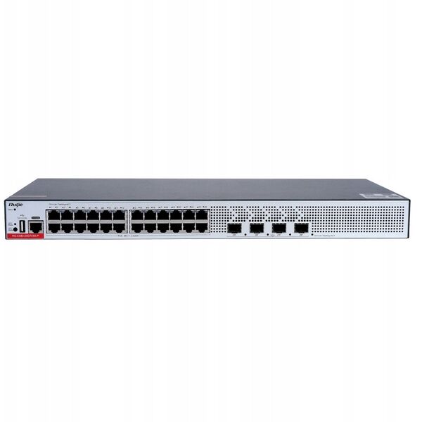Ruijie RG-CS83-24GT4XS-P| Switch zarządzalny, 28 portów, 24xGE, 24xPoE+, 370W, 4x10GE SFP+, 1xConsole, L3, Cloud