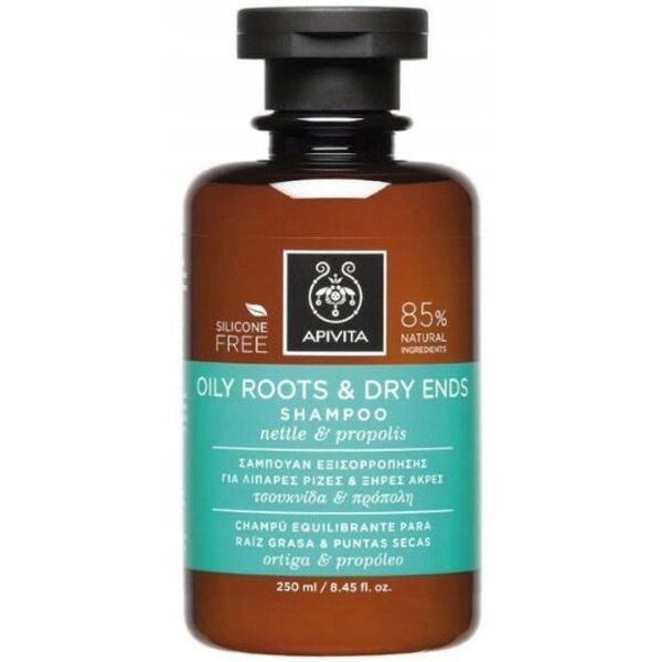 APIVITA_Oily Roots &amp| Dry Ends Shampoo with Nettle &amp| Propolis szampon regulujący przetłuszczanie u nasady i odżywiający suche końcówki z Pokrzywą i Propolisem 250ml