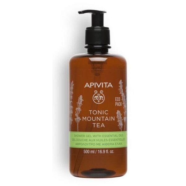 APIVITA_Tonic Mountain Tea Shower Gel with Essential Oils Eco Pack tonizujący żel pod prysznic z Górską Herbatą i olejkami eterycznymi 500ml