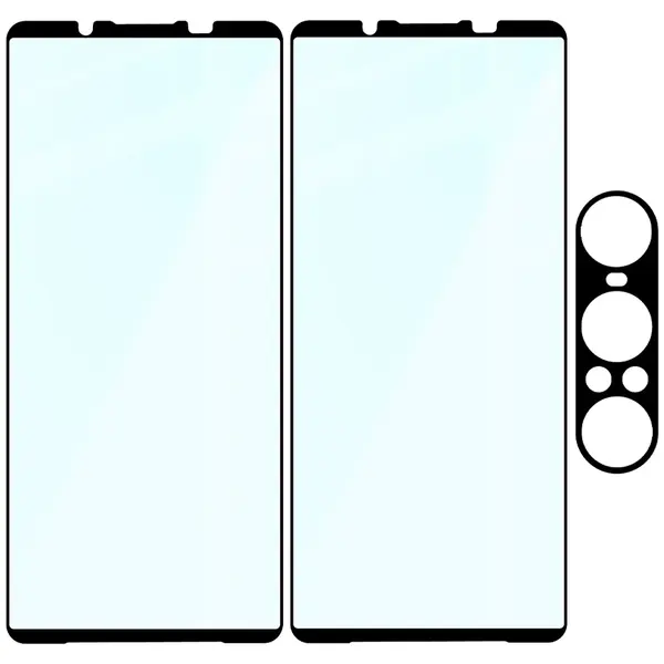 2x Szkło na ekran + szkło na aparat BIZON Edge Pack do Sony Xperia 1 VII