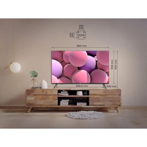 Telewizor Kivi 43', UHD, Android TV 11, Black, 3840x2160, 60 Hz, Sound by JVC, 2x12W, 53 kWh/1000h , BT5.1, HDMI ports 4, 24 months