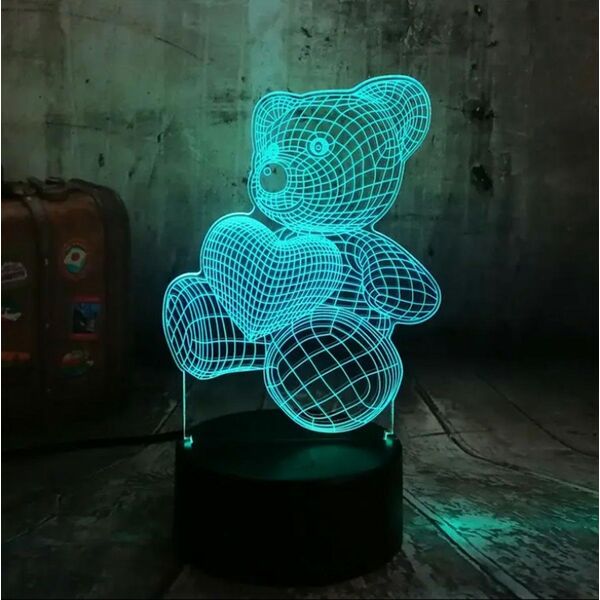 ATL ZD98J Lampka nocna miś 3d led