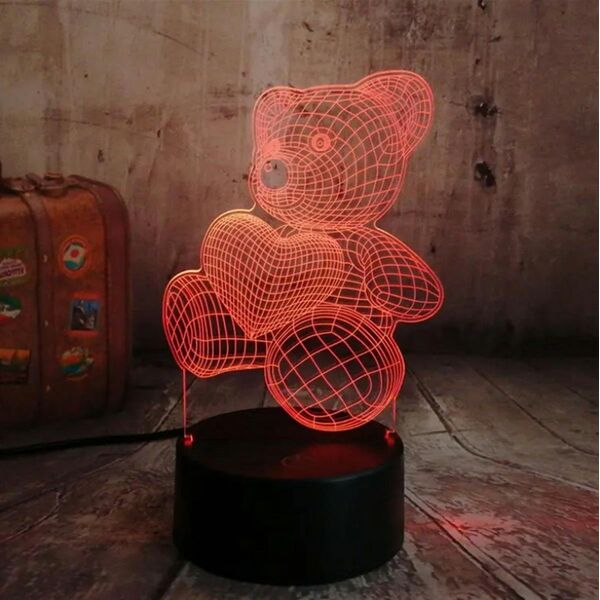 ATL ZD98J Lampka nocna miś 3d led