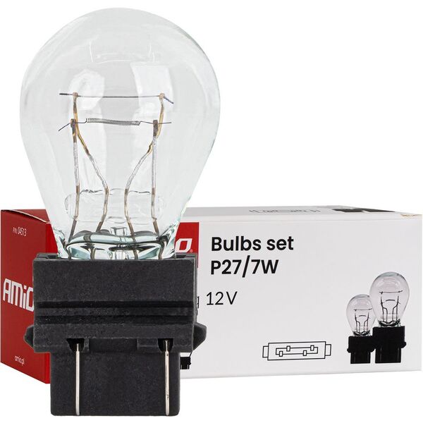 Żarówki halogenowe p27/7w 12v 27/7w w2.5x16q 10szt. amio-04513