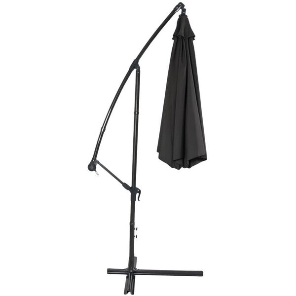 Parasol Ogrodowy Boczny Z Regulacją Pochyłu Pokrowiec 350 x 250cm Antracyt EDUKAMP