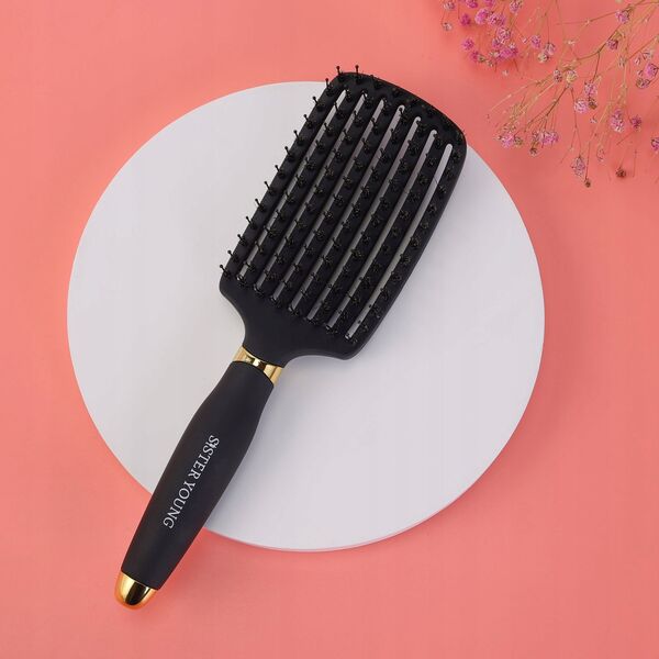 SISTER YOUNG_Ovia Hair Brush szczotka do włosów z włosiem dzika Black