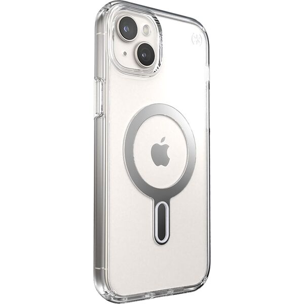 Speck Speck Presidio Perfect-Clear ClickLock & Magsafe - Etui iPhone 15 Plus / iPhone 14 Plus (Clear / Chrome Finish / Serene Silver)