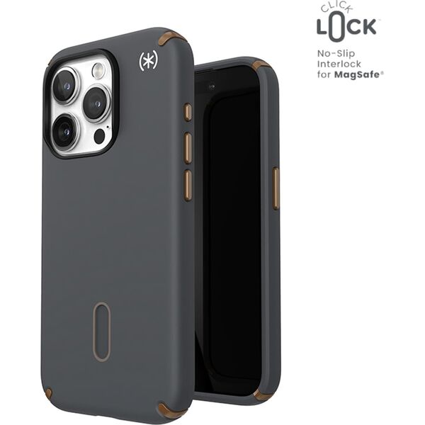 Speck Speck Presidio2 Pro ClickLock & MagSafe - Etui iPhone 15 Pro (Charcoal Grey / Cool Bronze)