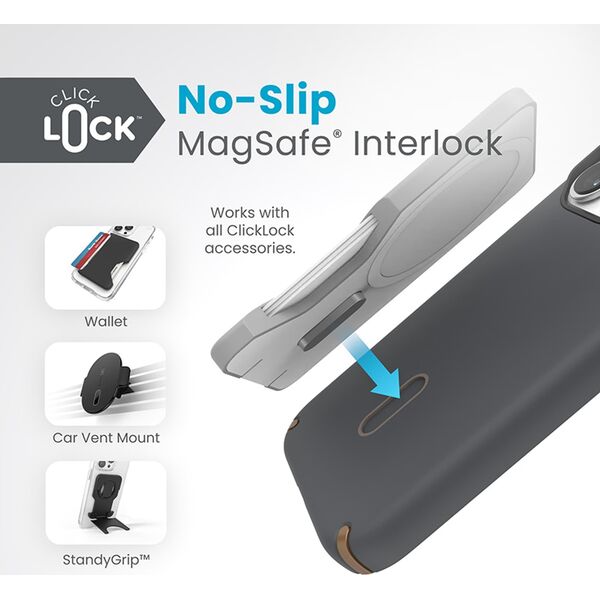 Speck Speck Presidio2 Pro ClickLock & MagSafe - Etui iPhone 15 Pro (Charcoal Grey / Cool Bronze)