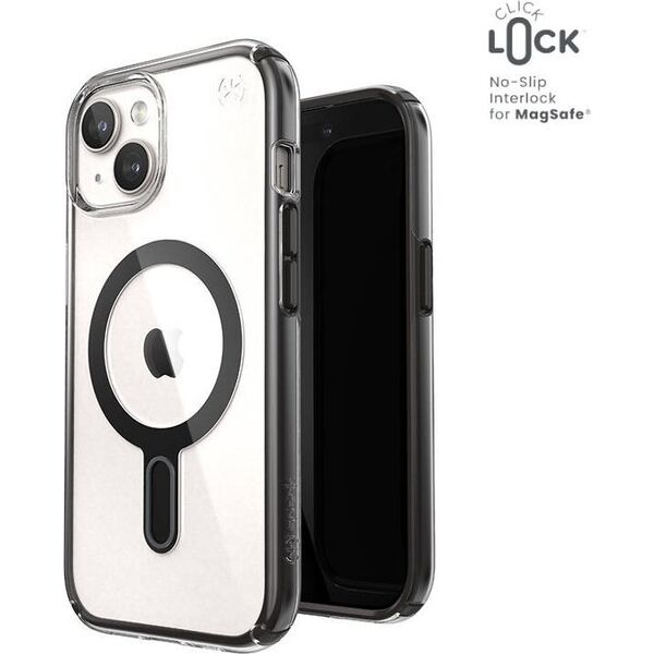 Speck Etui Speck Presidio Perfect-Clear ClickLock&Magsafe - iPhone 15 przezroczyste - czarna ramka