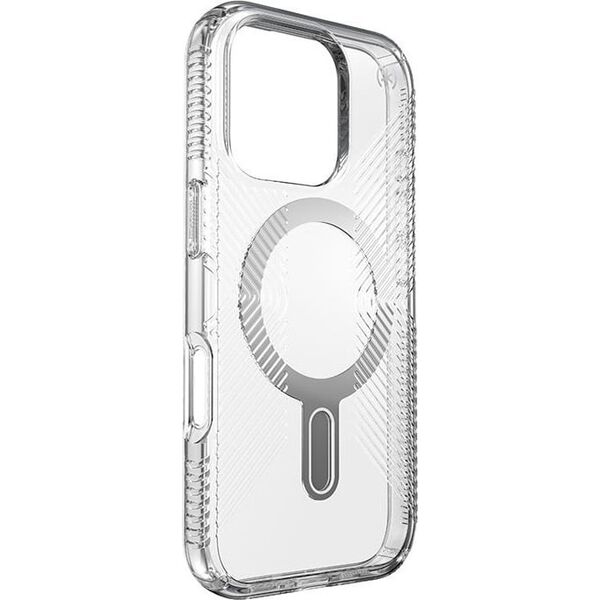 Speck Speck Presidio Perfect-Clear Grip ClickLock & MagSafe - Etui iPhone 16 Pro (Clear / Chrome Finish / Serene Silver)