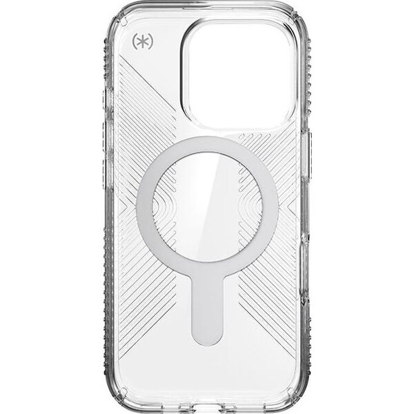 Speck Speck Presidio Perfect-Clear Grip ClickLock & MagSafe - Etui iPhone 16 Pro (Clear / Chrome Finish / Serene Silver)