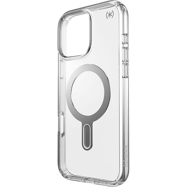 Speck Speck Presidio Perfect-Clear ClickLock & MagSafe - Etui iPhone 16 Pro Max (Clear / Chrome Finish / Serene Silver)