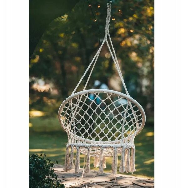 Black Forest Hammock, woven hanging chair 80x60cm ecru