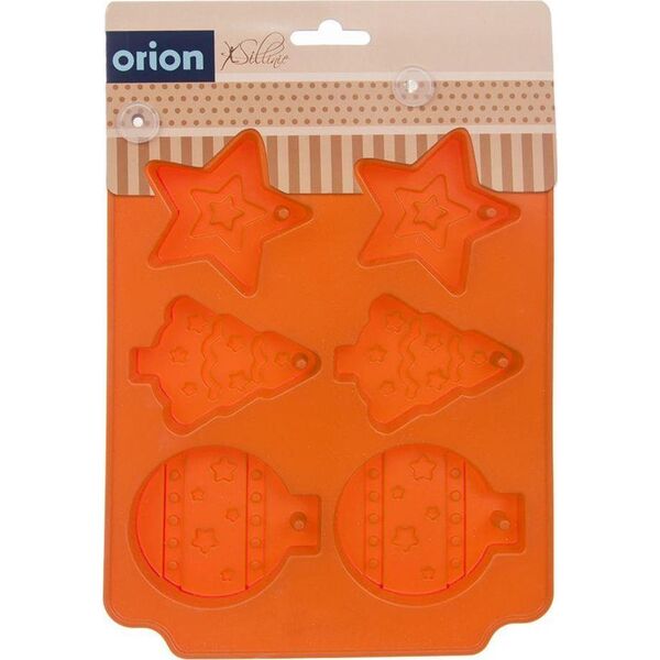 Orion Forma do pieczenia ciastek, silikonowa, świąteczna, bombki, choinka, gwiazda