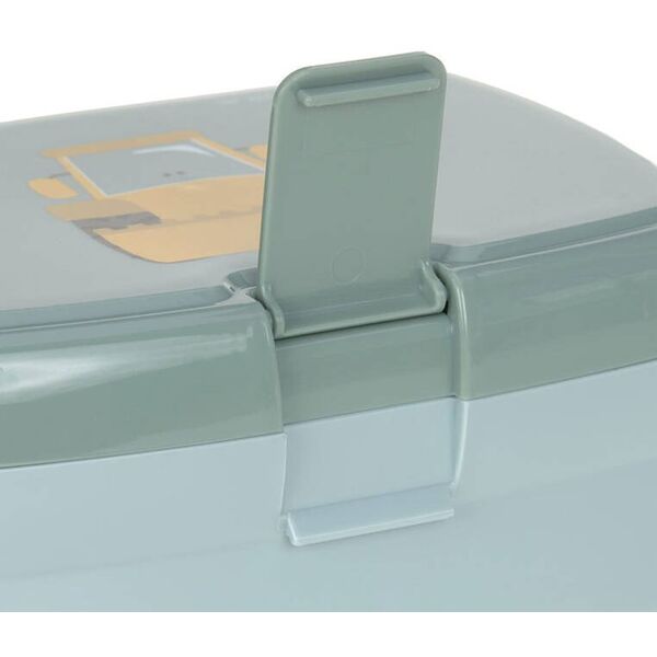 Lassig Zestaw na lunch Lunchbox + Tritanowa butelka - bidon 460 ml Tiny Drivers Spychacz