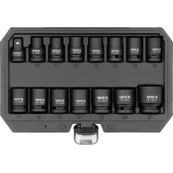ZESTAW NASADEK UDAROWYCH KRÓTKICH 1/2'' 15 SZT. 10-27 MM