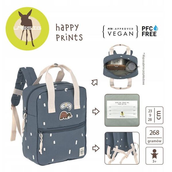 Lassig Mini Square Backpack Happy Prints Navy