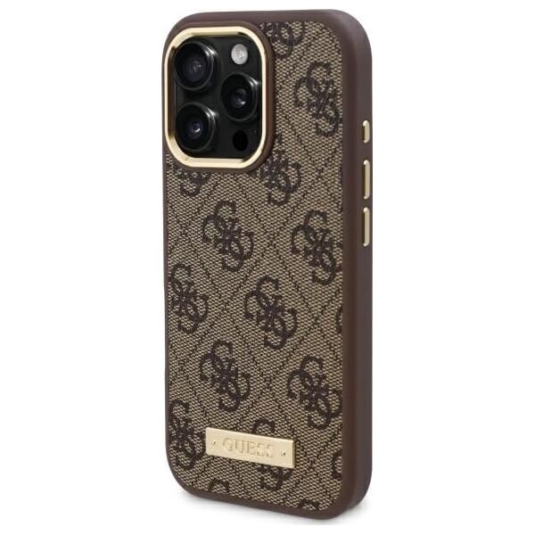 Guess Guess GUHMP16XU4GPRW iPhone 16 Pro Max 6.9" brązowy/brown hardcase 4G Logo Plate MagSafe