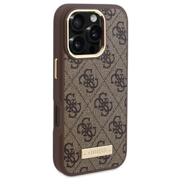 Guess Guess GUHMP16XU4GPRW iPhone 16 Pro Max 6.9" brązowy/brown hardcase 4G Logo Plate MagSafe