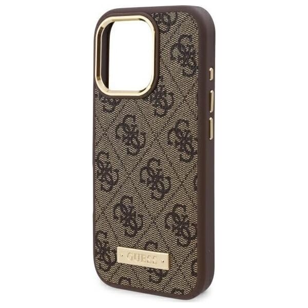 Guess Guess GUHMP16XU4GPRW iPhone 16 Pro Max 6.9" brązowy/brown hardcase 4G Logo Plate MagSafe