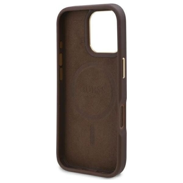 Guess Guess GUHMP16XU4GPRW iPhone 16 Pro Max 6.9" brązowy/brown hardcase 4G Logo Plate MagSafe