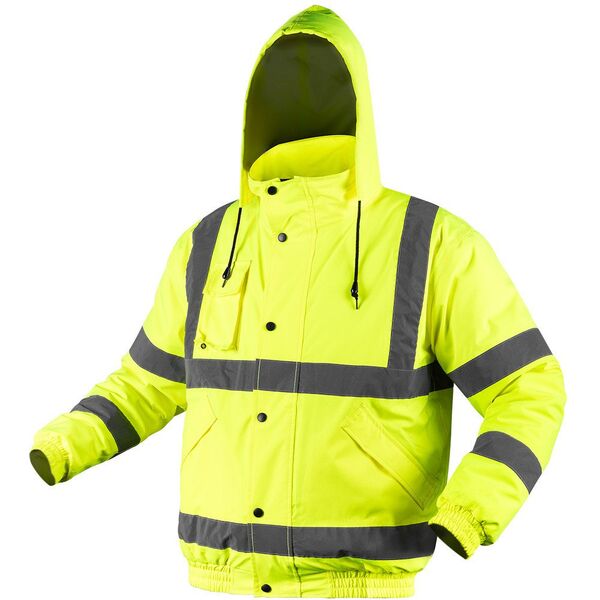 Kurtka robocza ostrzegawcza, lekko ocieplana, bomberka, żółta, rozmiar XL