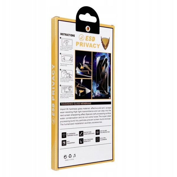 Szkło Hartowane OG 6D Premium Privacy Glass - do Iphone 17 Pro czarny