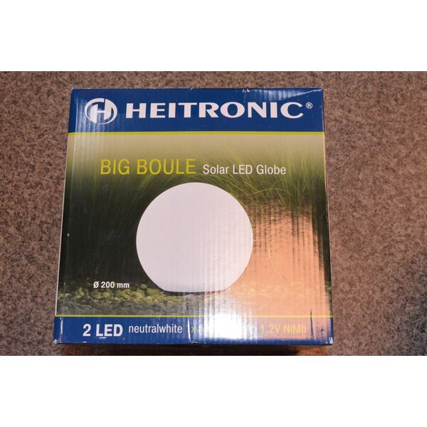 Heitronic Heitronic solar LED garden ball Boule 20cm wh - 35419 4000K IP44