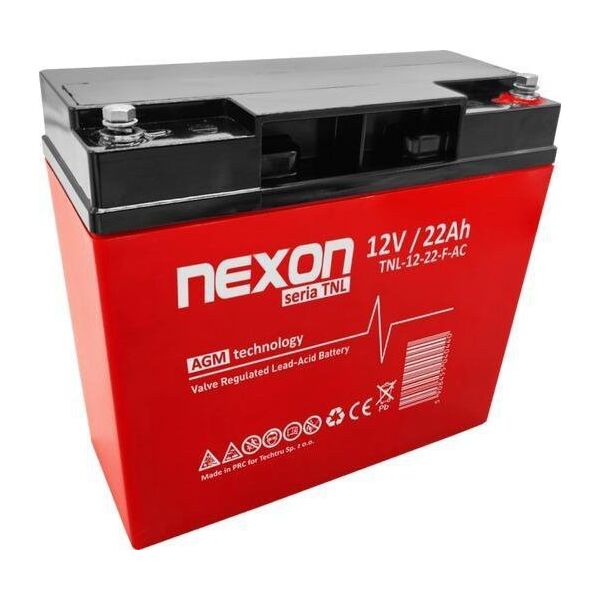 Akumulator żelowy Nexon AGM 12V 22Ah Long Life (12l) - głębokiego rozładowania i pracy cyklicznej