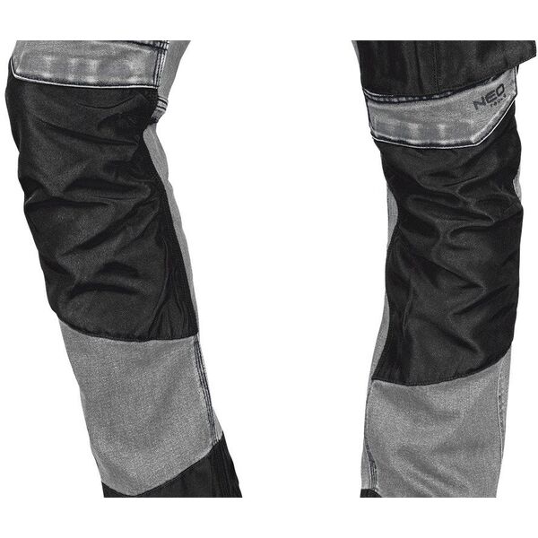 Spodnie robocze DENIM, wzmocnienia Oxford, szare, rozmiar M