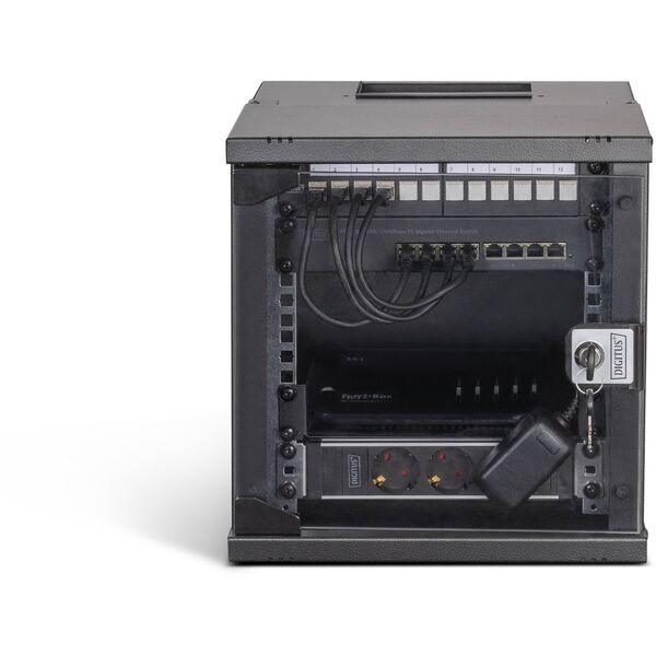 DIGITUS Netzwerk-Set 254 mm (10") - 6HE, 315x300 mm (BxT) sw