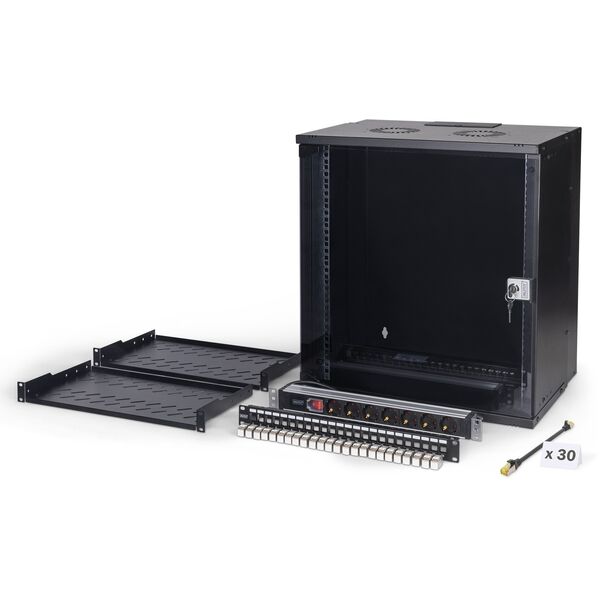 DIGITUS Netzwerk-Set 483 mm (19") - 12HE, 540x400 mm (BxT)sw
