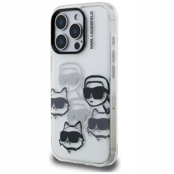 Etui Karl Lagerfeld IML Multi K&C Head Pattern do iPhone 16 Pro Max przezroczysty