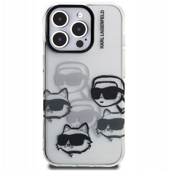 Etui Karl Lagerfeld IML Multi K&C Head Pattern do iPhone 16 Pro Max przezroczysty