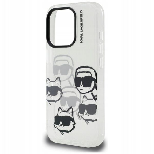 Etui Karl Lagerfeld IML Multi K&C Head Pattern do iPhone 16 Pro Max przezroczysty