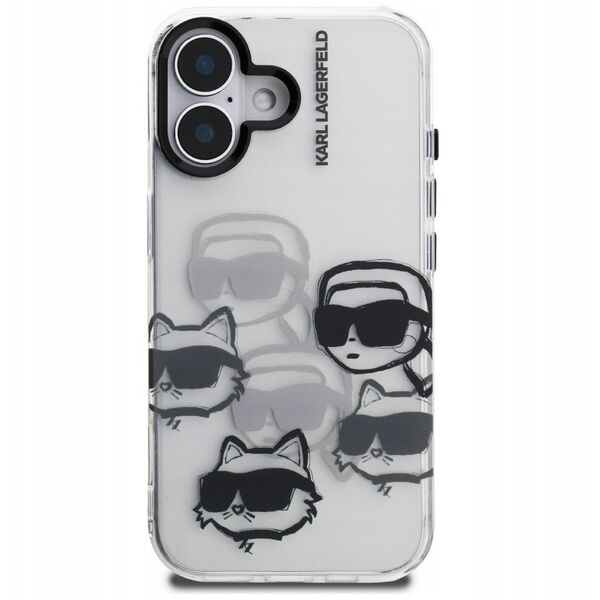Etui Karl Lagerfeld IML Multi K&C Head Pattern do iPhone 16 przezroczysty